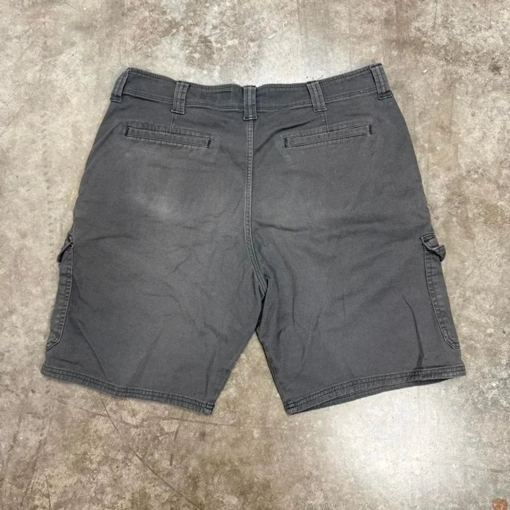 Wrangler‎ Grey Distressed & Faded Y2K Cargo Shorts Size 36